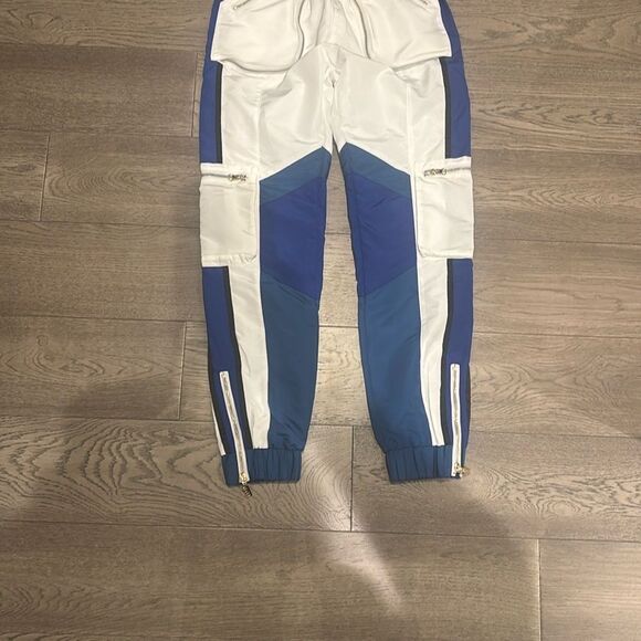 P.E Nation Blue and White Track Pants - Picture 12 of 12